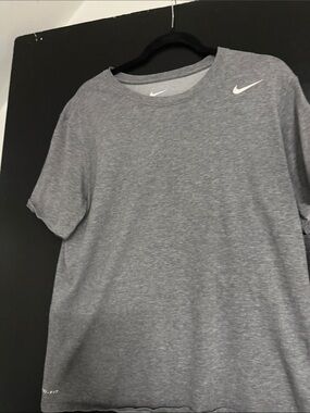 Nike Gray Heather Short Sleeve Crew Neck Tee with White Swoosh